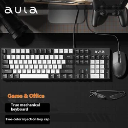 Wolf Spider Ac410 Dual Color Keycap Real Mechanical Keyboard Desktop Computer Esports Game Mouse Keyboard Overall Set