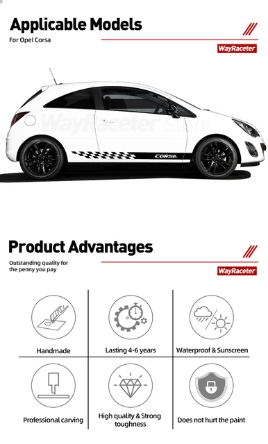 Battitacco Adesivi Per Opel Corsa - 4 Pezzi, Fibra Di Carbonio, Protezione Soglia Porte - Foto 8