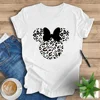 Leopard print Minnie and Mickey T- shirt  Animal Kingdom Women's Disney Tees Minnie Print T-shirts Girls and Friends Cute Tops 2