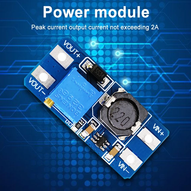 12PCS MT3608 DC-DC Adjustable Boost Module 2A DC DC Boost Step Up Converter  Module 3V/5V to 5V/9V/12V/24V Power Module Booster - AliExpress