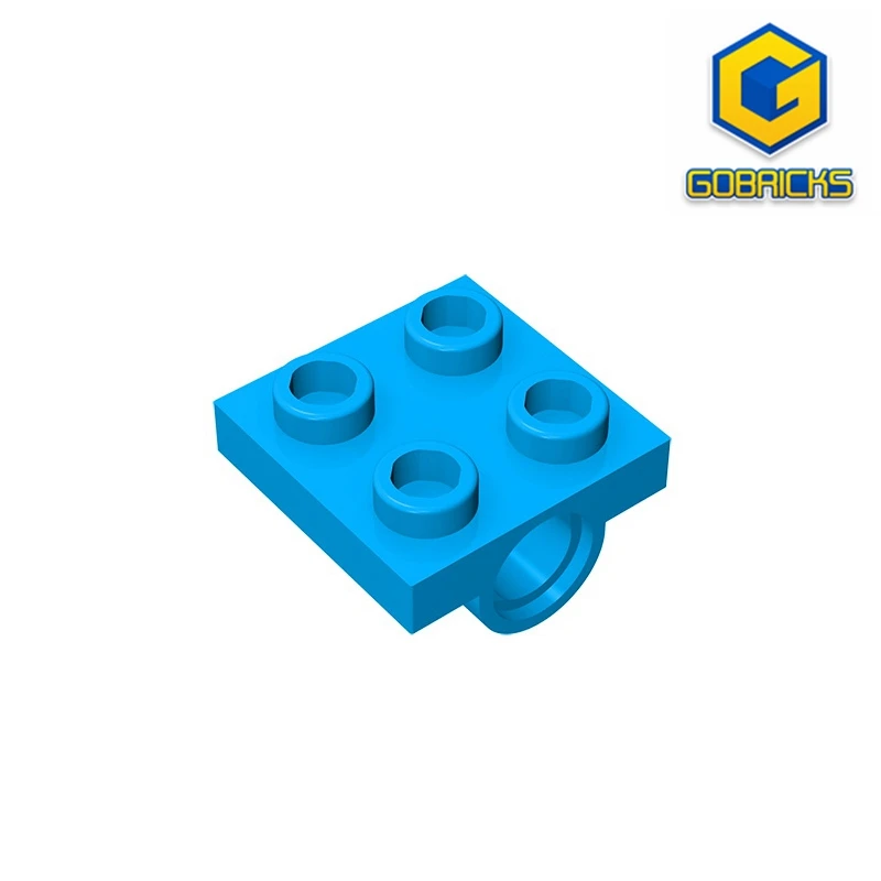 Gobricks GDS-848 Plate, Modified 2 x 2 with Pin Hole - Full Cross Support Underneath compatible with lego 10247 2444 gobricks gds 1094 hinge brick 1 x 2 locking with 2 fingers horizontal end 9 teeth compatible with lego 30540