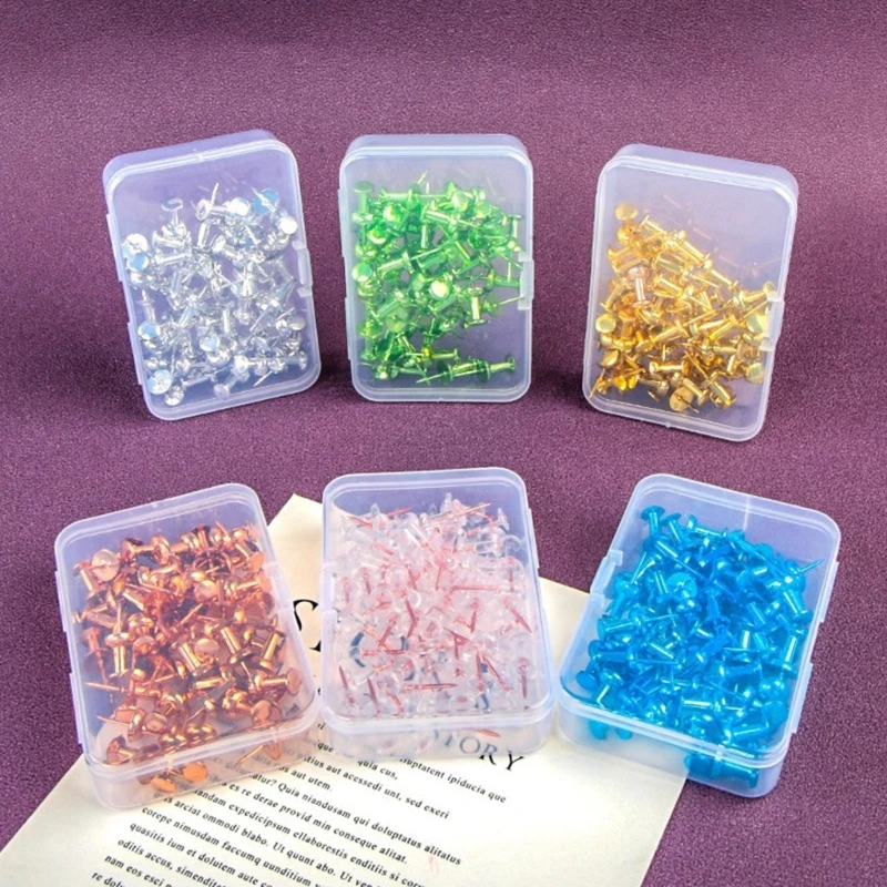 50/100Pcs Metal Pushpin Map Pin I-shape Push Pin Thumb Tacks for Cork Board, Sewing with Clear Box for Fabric Sewing