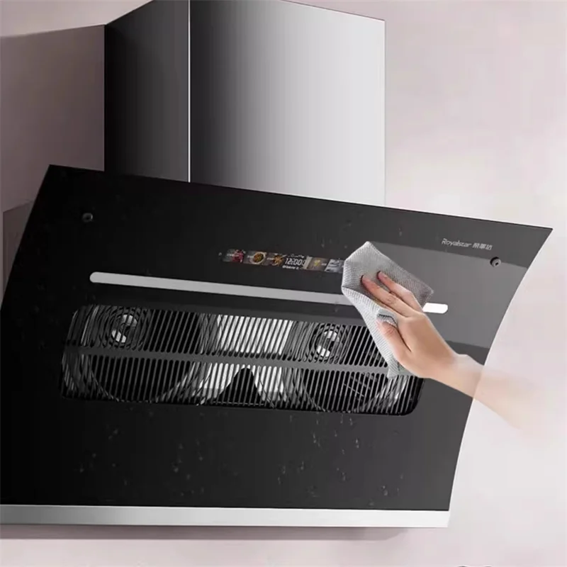 Range Hood Side Suction Range Hood for Kitchen Dual Motor Extractor Large Suction Oil Smoke Machine with Automatic Cleaning