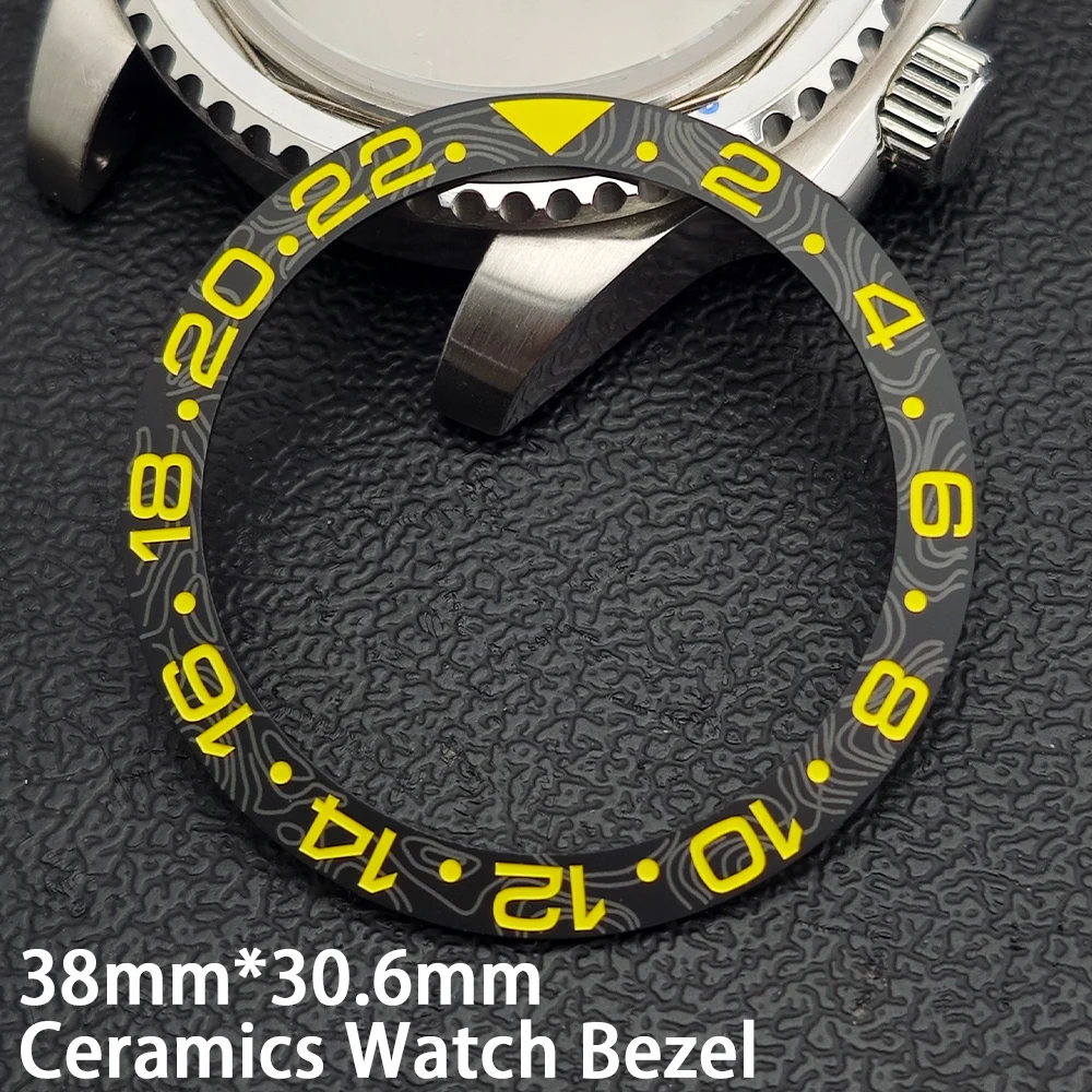 Ceramic Slope Watch Bezel with Carbon Fiber Texture