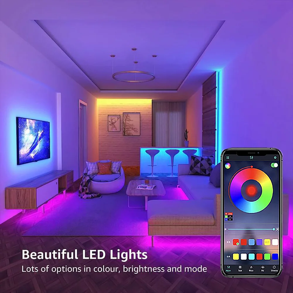 WiFi LED Strip Light Tuya Smart Life Flexible Light Lamp USB Desktop Screen TV BackLight Diode Tape Support Alexa Google 4
