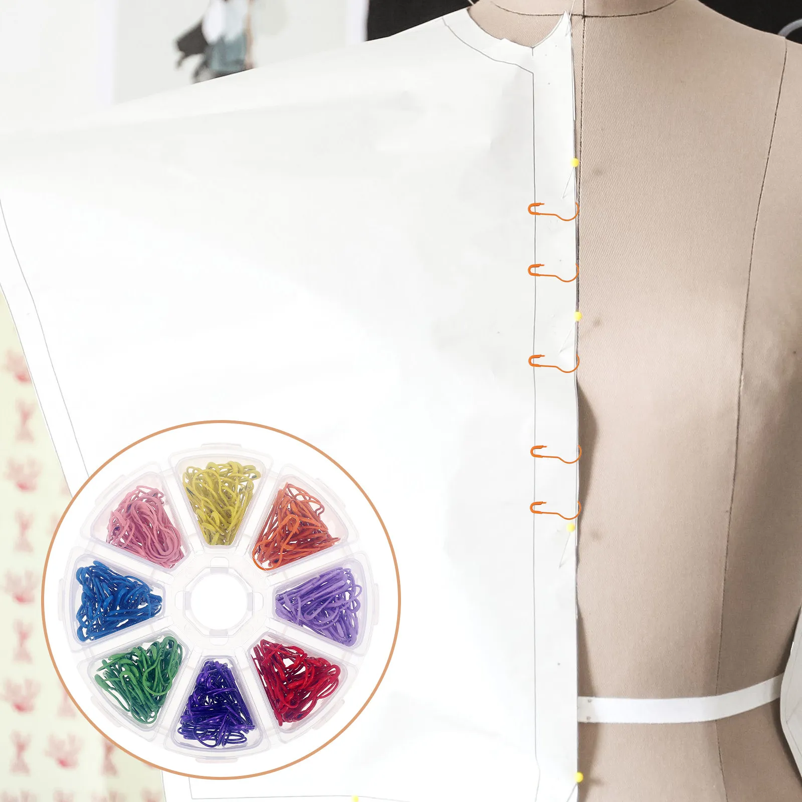 320Pcs 조롱박 모양의 안전 핀 금속 클립 의류 태그 고정 DIY 액세서리 공예 전구 핀 의류 태그 고정