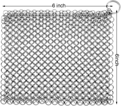 Premium Stainless Steel Chainmail Scrubber and Skillet Cleaner with Hanging Ring (6 inch)