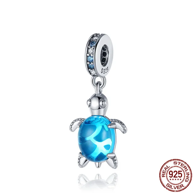 925 Sterling Silver Ocean Series Narwhal Charm Starfish Ocean Waves & Fish Beads Fit Pandora Bracelet DIY Pendant Woman Jewelry CMS1558