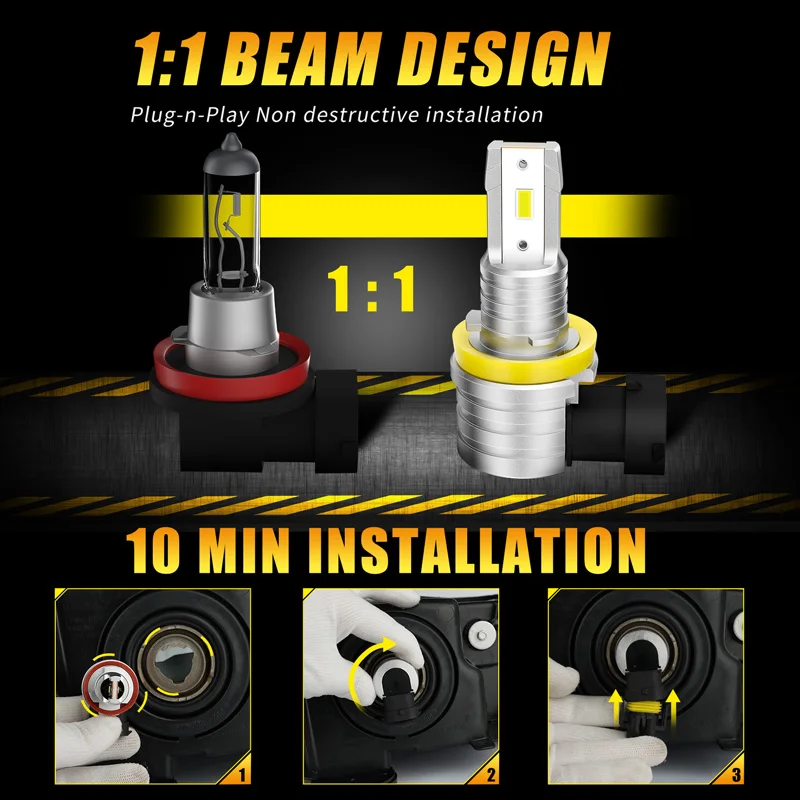 LED Car Lights LED Lights LED Bulbs LED Headlights LED Car Headlights Car Headlamps KAFOLEE 2PCS 12V 12000LM 60W H7 LED Light H11 H8 H9 9005 HB3 9006 HB4 H4 Hi/Lo Beam Car 3000K 6500K Super Bright Fanless CSP