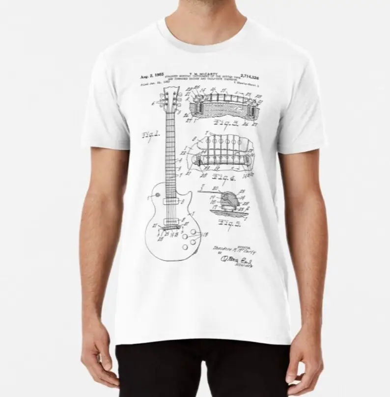 

Guitar Blueprint T shirt Guitarist Guitarist Gift Jazz Music Rock