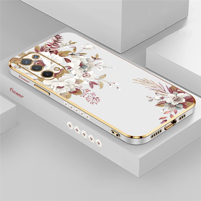Elegant Fashion Floral Shockproof Silicone Case - Plating Design, Soft Shell Protection