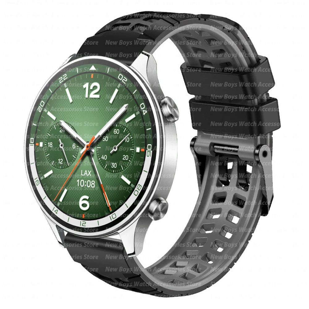 Premium Soft Silicone Sports Watch Strap - Versatile 22mm Replacement Band