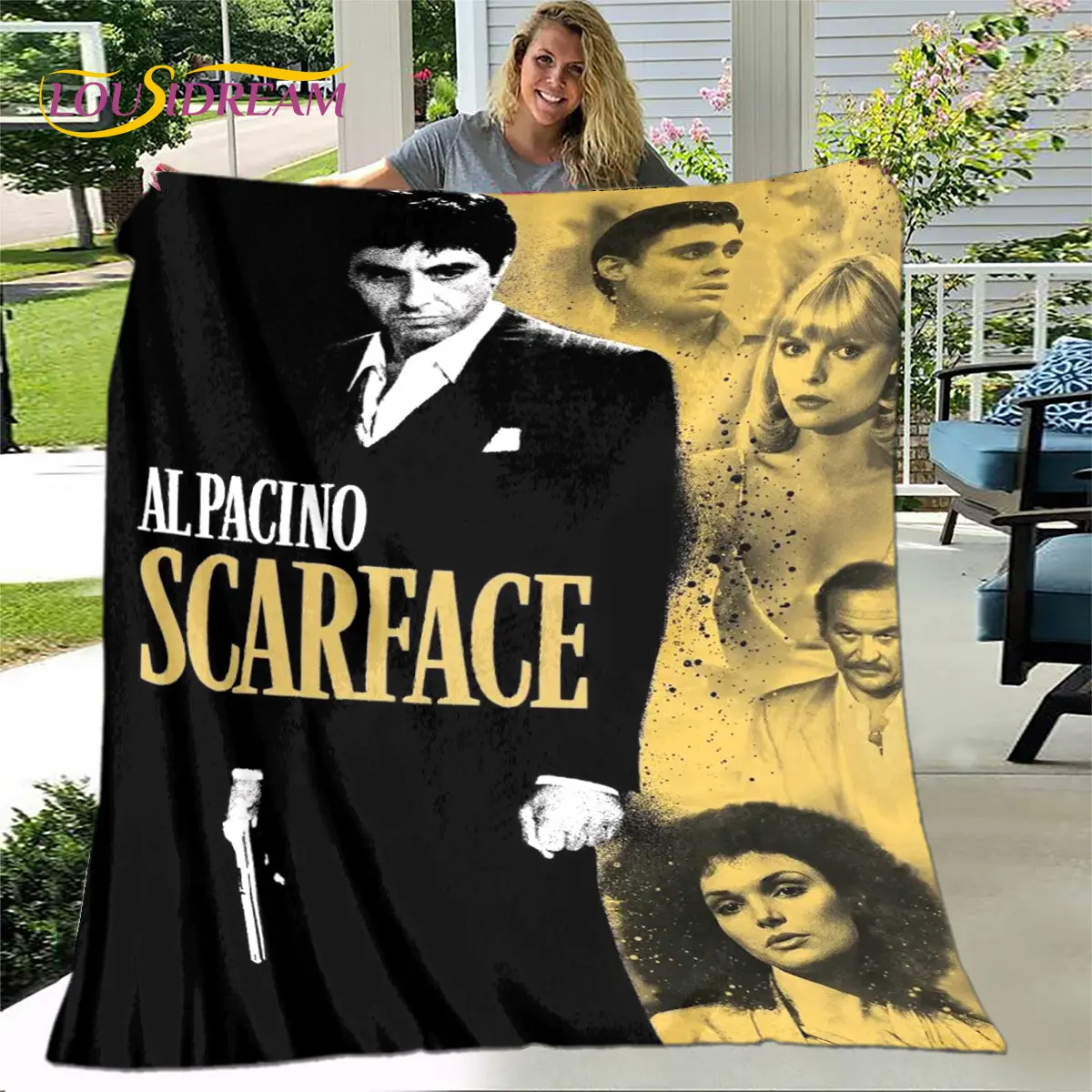 

Movie Scarface 3D Printing Soft Plush Blanket,Flannel Blanket Throw Blanket for Living Room Bedroom Bed Sofa Picnic Cover Kids