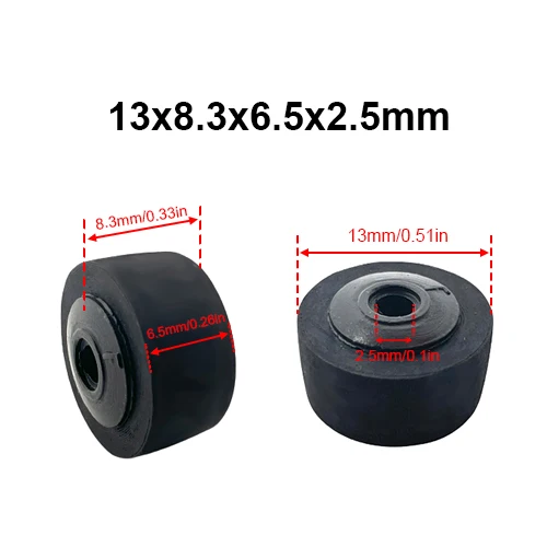 

1Pcs 13x8.3x6.5x2.5mm Rubber Pinch Roller For Sanyo 4500 9930 9940 Sharp 500 800 900 Tape Recorder Movement Audio Cassette Deck