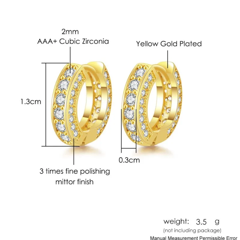 Light Luxury Micro Pave Zircon Hoop Earrings for Women Men Delicate Trendy Tiny Huggies Jewelry Gifts