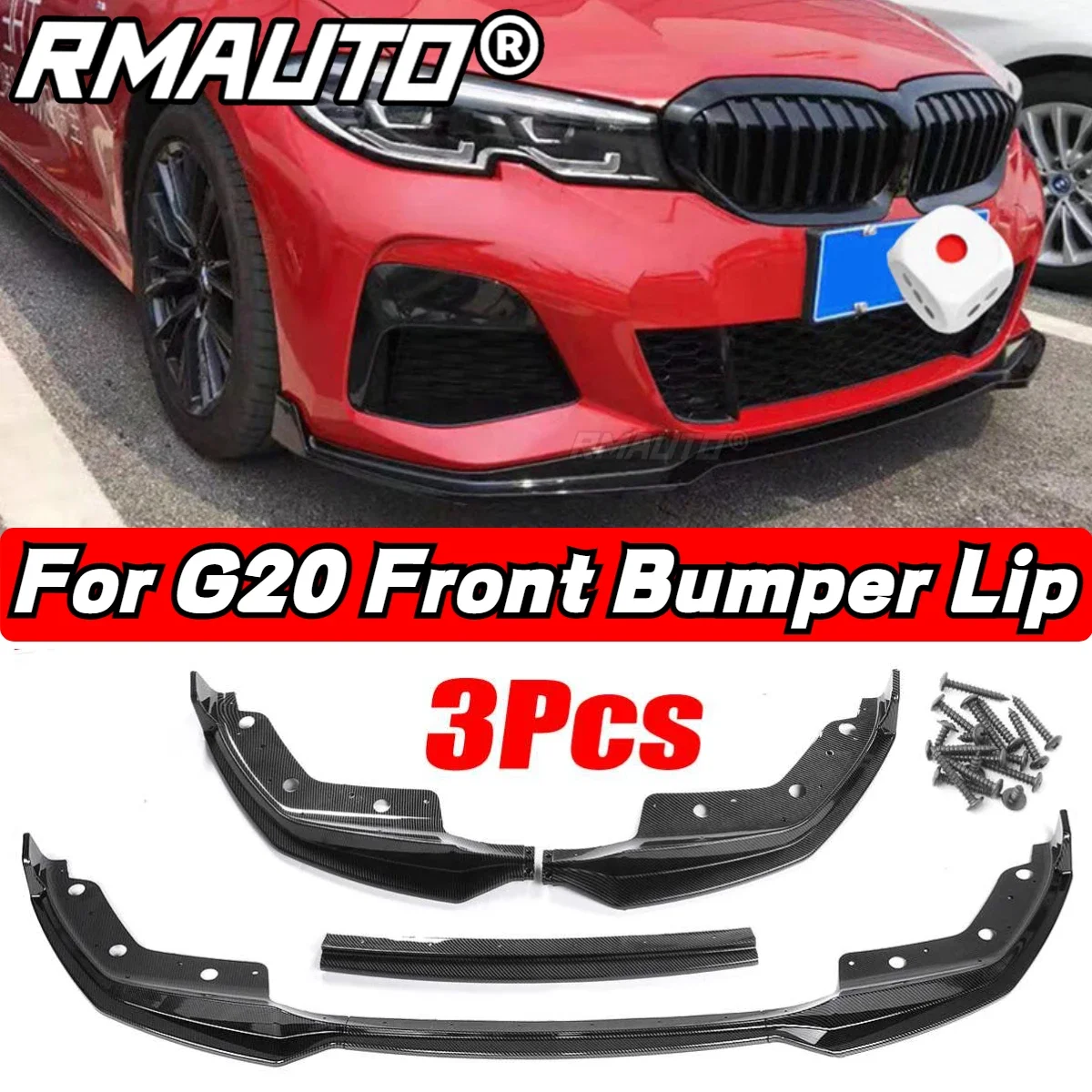 

For BMW 3 Series 2019-2021 G20 G28 Front Lip MP Style Front Bumper Splitter Spoiler Diffuser Body Kit Car Accessories