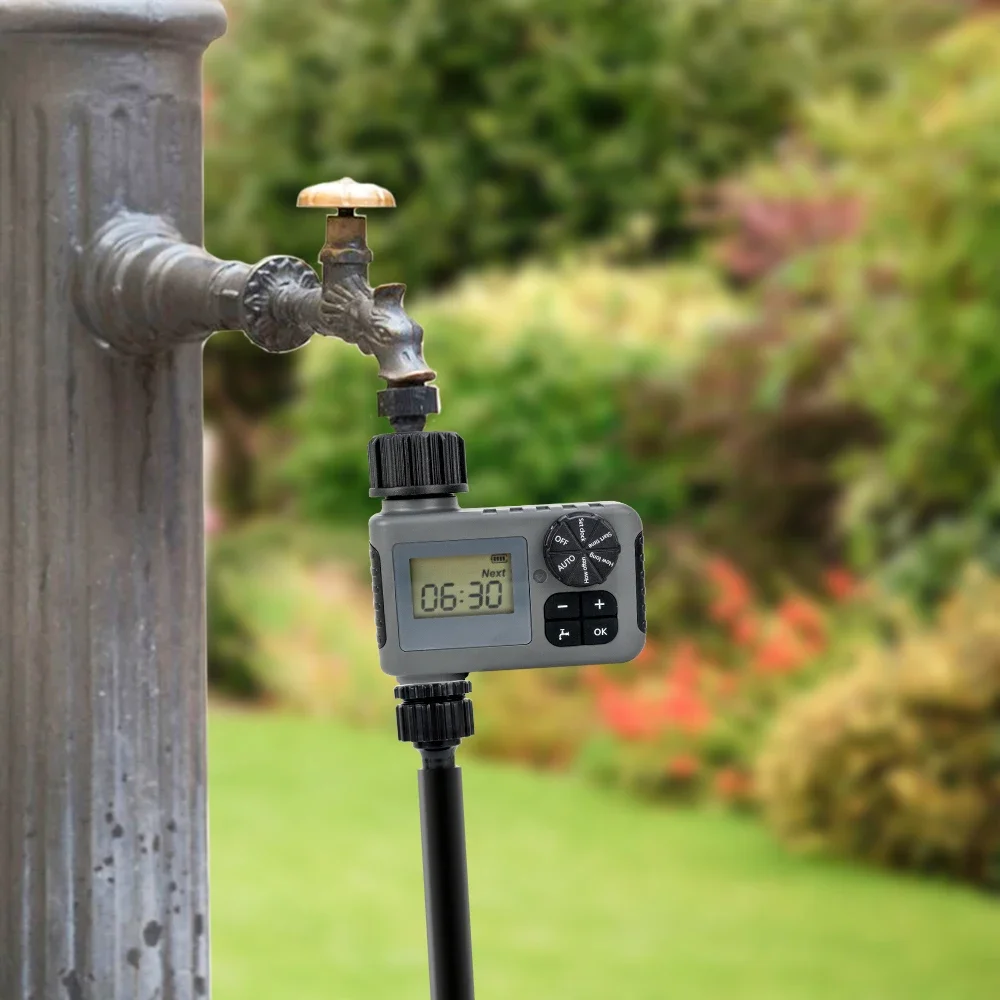 Smart Outdoor Automatic Watering System Adjustable Timer LCD Display IP55 Rated for Garden Lawn & Greenhouse Precise Irrigation