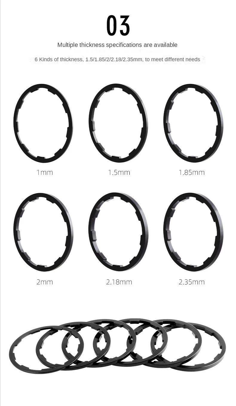 1/1,5/1,85/2/2,18/2,35mm Fahrrad Nabe Unterlegscheibe MTB Tretlager Spacer Schwungrad Kassette Dichtung Rennrad Freilauf Unterlegscheibe – Detail 6