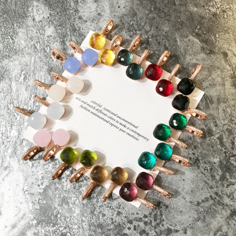 

Classics 22 Colors Crystal Candy Water Droplets Style Earrings Rose Gold Color Drop Earring for Women Fashion Jewelry