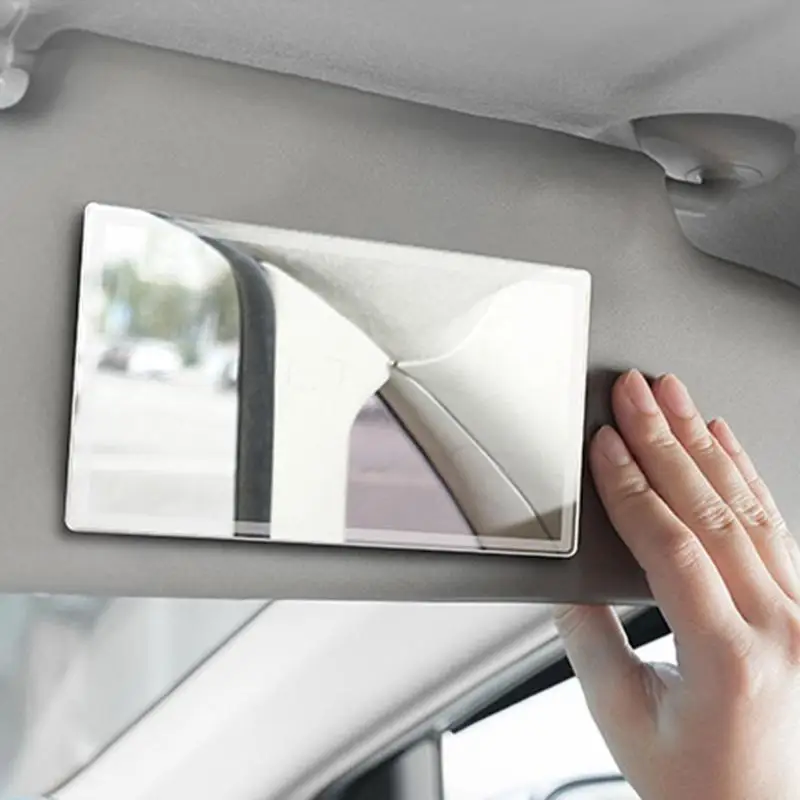 

Car Sun Visor Makeup Mirror Stainless Steel Auto Rearview Mirror Self-adhesive Vanity Mirror Car Interior Cosmetic Mirror