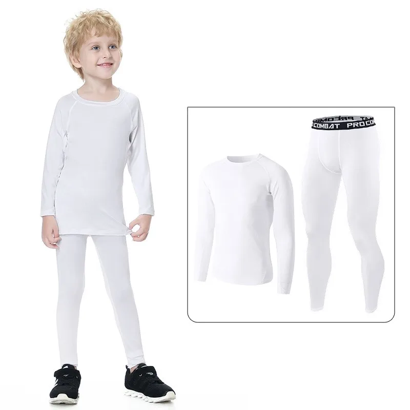 Children Football Basketball Jerseys Baby Boys Girl Tight Soccer Running Sets Kids Football Sport Underwear Tracksuit Suits 02