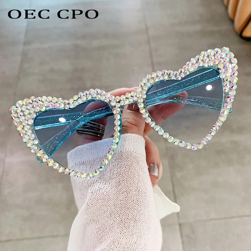 Pearl Heart Shaped Diamonds Sunglasses Women Luxury Brand Trends