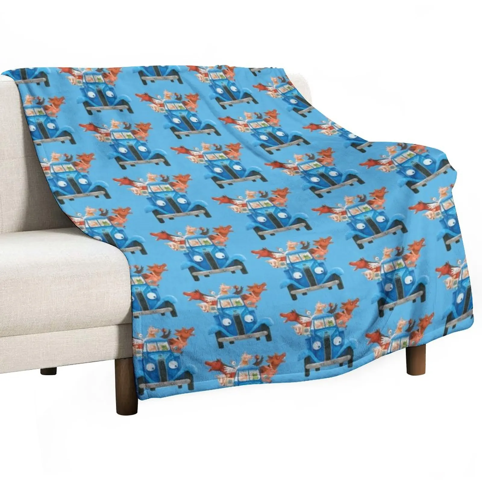 

Little blue truck with farm animals classic illustration Throw Blanket Blankets For Sofas Sofa Throw Sleeping Bag Blankets