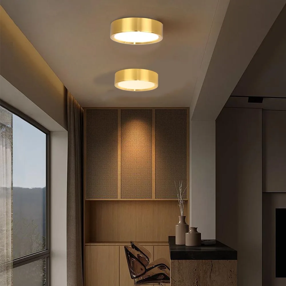 Led Ceiling Light Gold LED Downlight Surface Mounted Down Light Thin Panel Spotlight Indoor Ceiling for Livingroom Kitchen