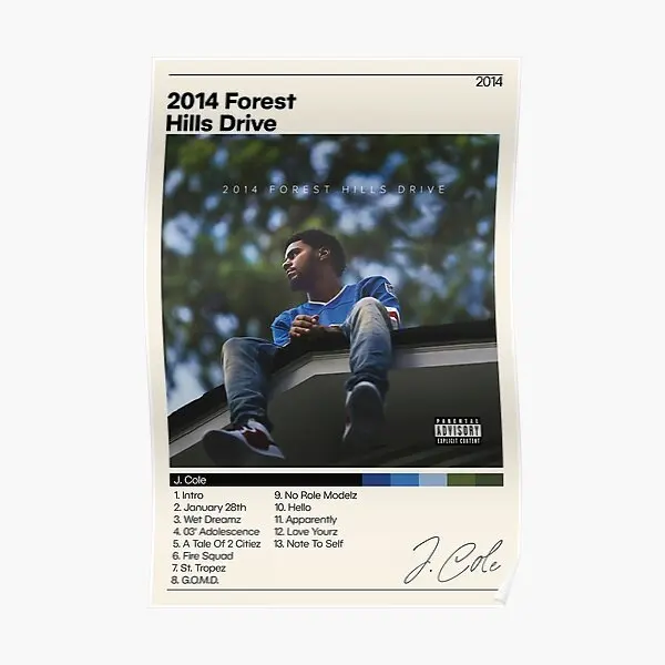 

Настенный плакат J Cole 2014 Forest Hills Drive J C, украшение для фотографий, современная настенная забавная винтажная комната, домашняя Настенная роспись без рамки