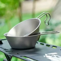 Portable 300ml Outdoor Camping Picnic Tableware Folding Pure Sierra Titanium Cup 1