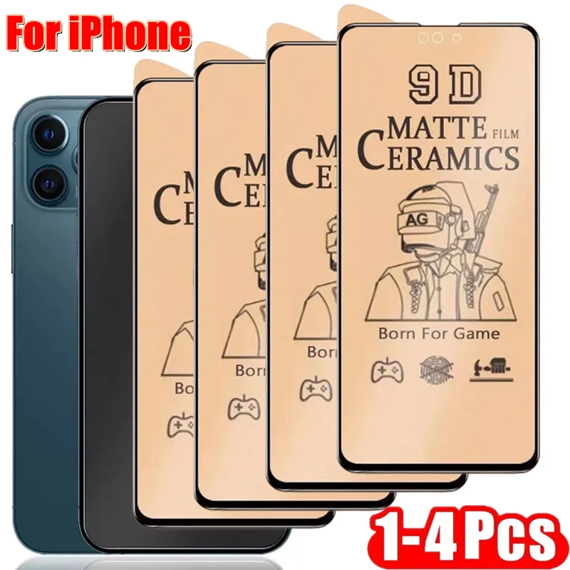 

4pcs Soft Matte Ceramic Film for iPhone 11 12 13 14 15 Pro Max XR XS X 6 6S 8 7 plus SE2020 2022 Screen Protector Not Glass Film