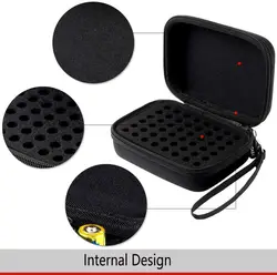 Deluxe Hard Battery Organizer Storage Case - Holds 48 AAA Batteries (Black)
