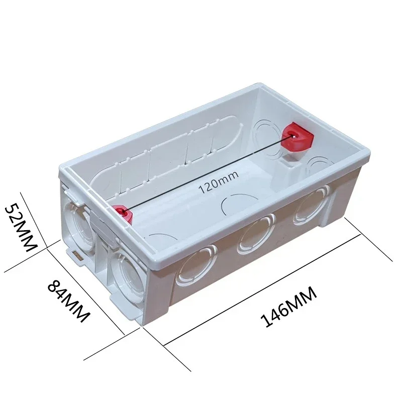 146 Type Mounting Back Secret Stash Conduit Wall Box Adjustable Internal Cassette Junction Switch Socket 120 Screw Hole Distance switch box wall socket box