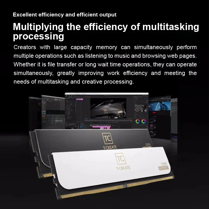 Desktop Ram Memory Desktop Memory TEAMGROUP DDR5 RAM module T-Create Experience desktop 32GB (16GBX2) 6400MHz 10 layer PCB board gaming mem6ory