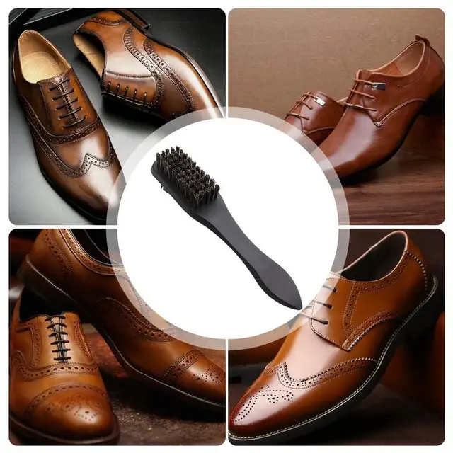 Cipő Kefe Nubuck Csizma Tisztító Kétoldalas Lófoganfogantyú Cipőefe Puha Hajjal Többfunkciós Szerszámok - Image 4