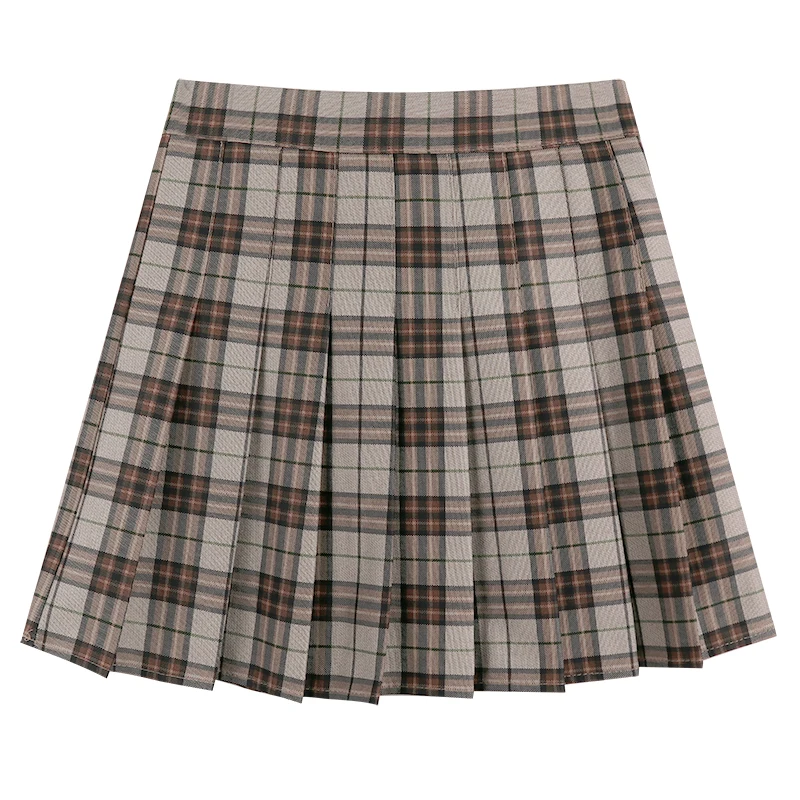 Korean Style Plaid Pleated Skirt Female Spring and Autumn High Waist Thin A-line Short Skirt Student Woolen 2022 NewSummer Skirt