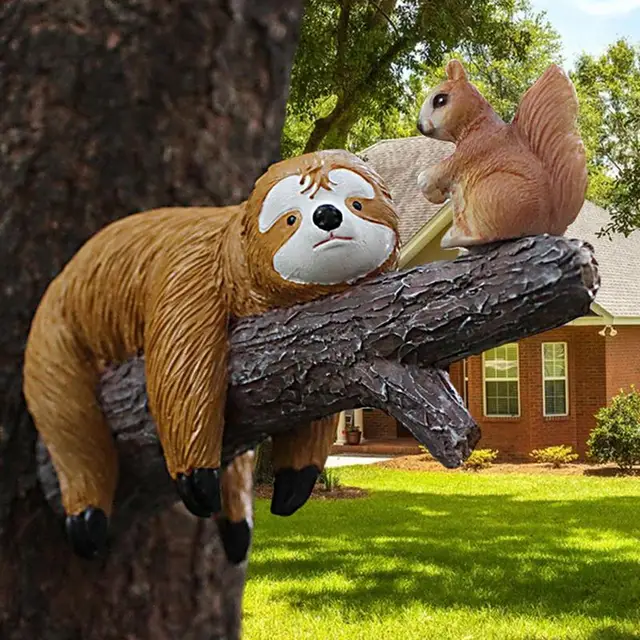 Enhance Your Garden with Exquisite Resin Squirrel Garden Sloth Decor