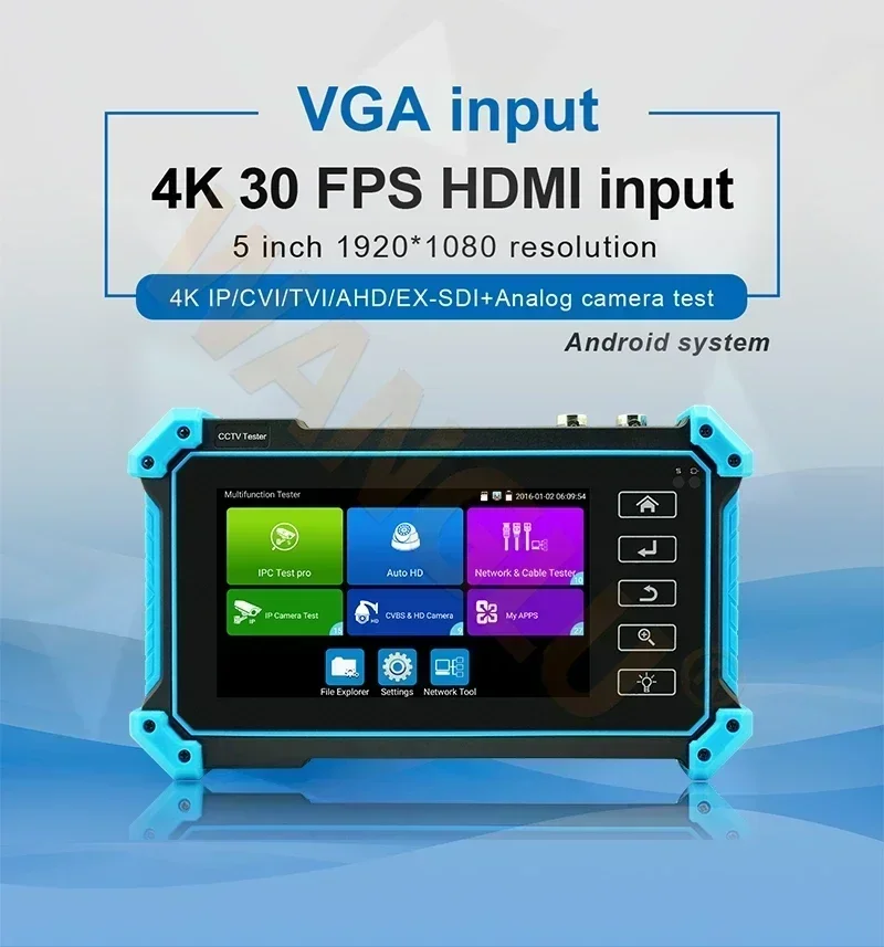 IPC5200/ IPC5200C PLUS 5.4inch CCTV Testing Monitor HD coaxial 8MP IP CVI TVI AHD SDI Analog Multi-function CCTV Testing Monitor cctv camera tester