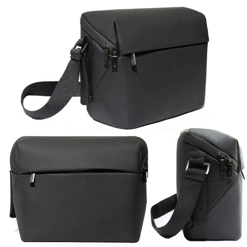 Sac étanche pour DJI Mini 3 Pro porté en bandoulière par une personne, vue de côté