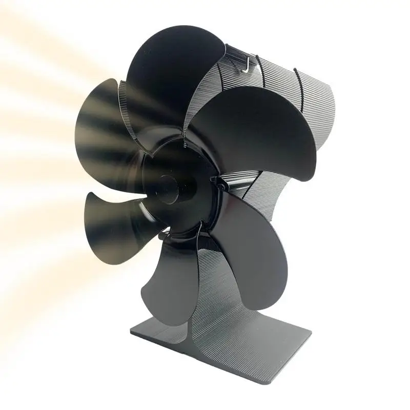 

Fireplace Fan Heat Powered 6 Leaves Eco Silent Circulation Heat Powered Fan Non Electric Carrying Handle Aluminum Fireplace Fan