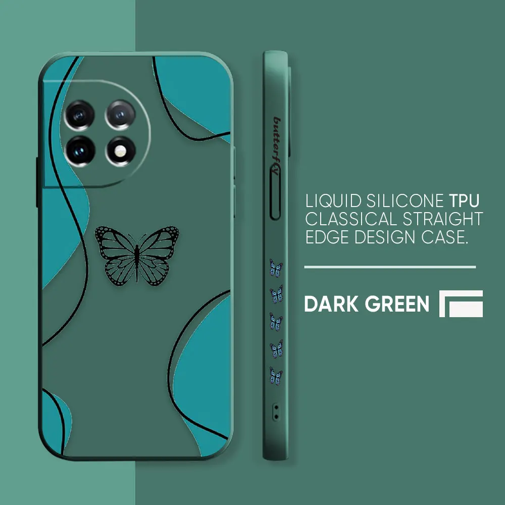 thumbnail image 1 of Case For Oneplus 5 6 9 9R 8 8T 7 7T A3 2 2V NORD 3 2 Lite Pro Simple Liquid Silicone Case Beautiful Butterfly, 1 of 5