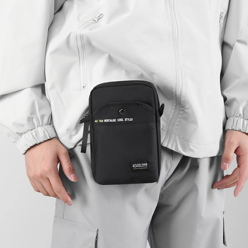 BYMONDY Mini Chest Bags for Men Outdoor Light Small Book Shoulder Crossbody Bag Oxford Fabric Waist Pack Sports Men Sling Bags