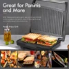 Yabano Panini Press Grill, Gourmet Sandwich Maker, Electric Indoor Grill with Non-Stick Cooking Plate and Removable Drip Tray, E 4