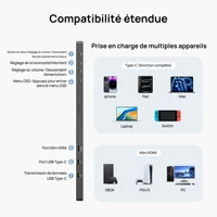 ARZOPA 15.6 pouces moniteur Portable FHD 1080P IPS USB-C mini-hdmi deuxième écran externe pour PC/MAC/téléphone/Xbox/PS A1 6