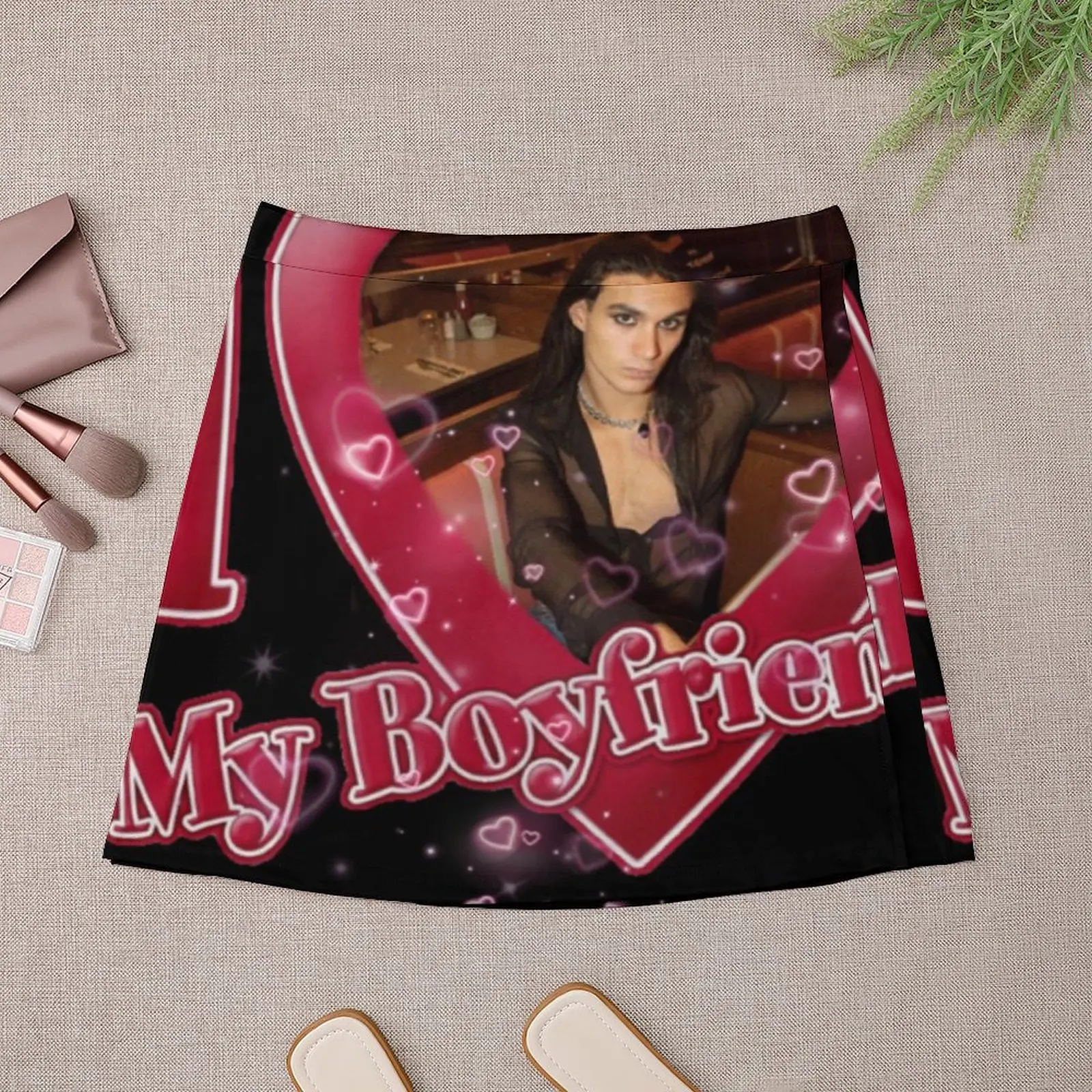 Ethan Torchio I Love My Boyfriend Design Mini Skirt Women's skirts Short skirt woman