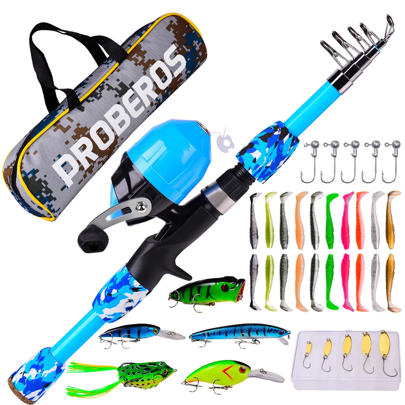 Kids Fishing Pole And Tackle Box Youth Telescopic Portable Rod Kids Fishing  Starter Kit Fishing Gears For Boys Girls Beginner Or