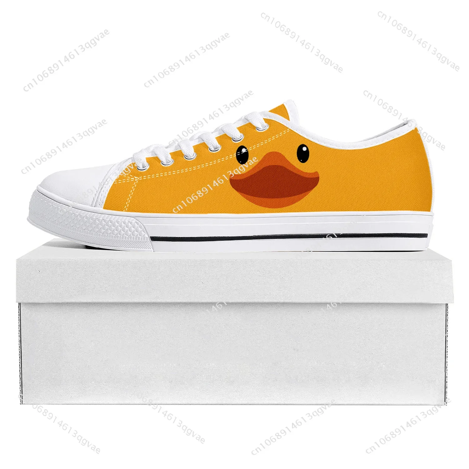 Yellow Duck Printed Low Top High Quality Sneakers Mens Womens Teenager Canvas Sneaker Casual Couple Shoes Custom Made Shoe White