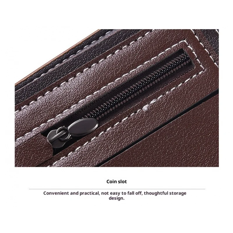 New Style Multi Card Slot Leather Wallet for Men Hand Woven Fashion Simple Ultra Thin Coin Purse