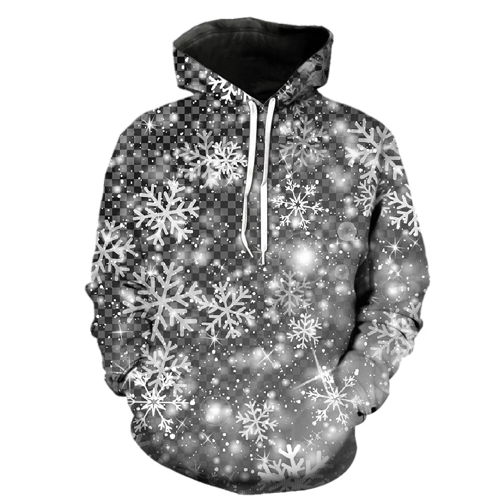 

Winter Snowflakes Men's Hoodies Unisex Pullover Streetwear 2022 Hot Sale Fashion 3D Print Sweatshirts Hip Hop With Hood Jackets