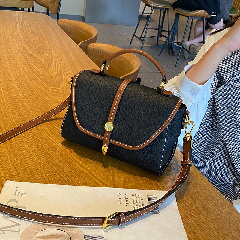 Cowhide Shoulder Bag Women's Crossbody Handbag True Leather Top Layer Chain Highquality Versatile Underarm Retro Fashion Y2k